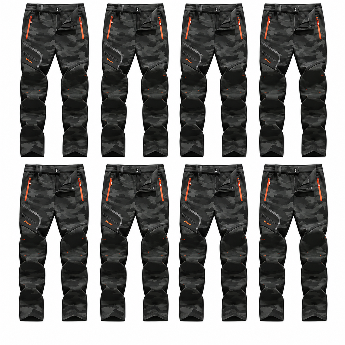 Plain Fleece-Insulated Thermal Pants - Waterproof Softshell, Below the Ankle, Heat Reflective, Zip Pockets
