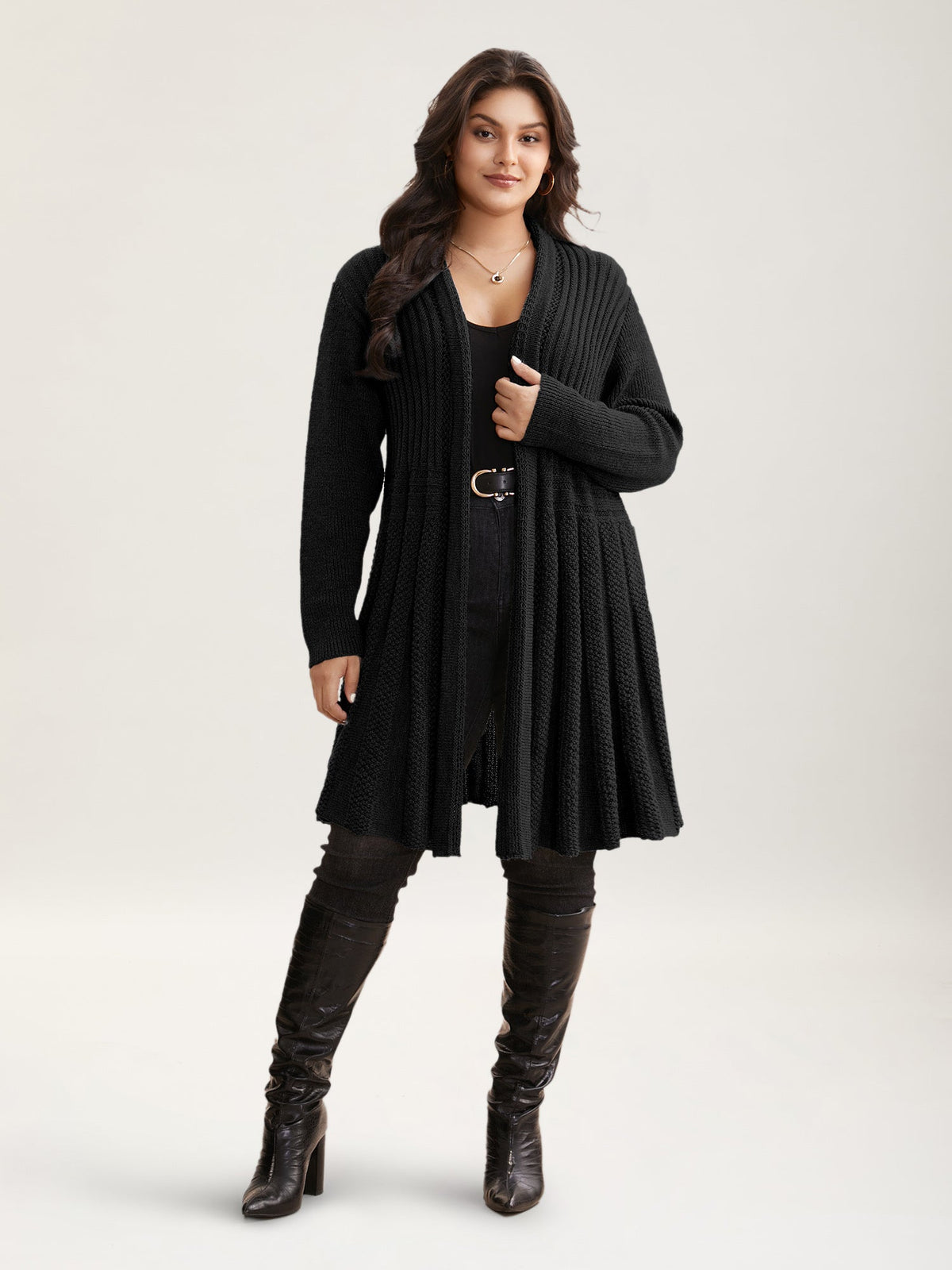 🔥 MAJOR SALE-Women's Textured Long Cardigan – Relaxed Kimono-Style Open Front Sweater