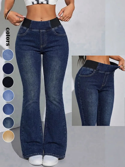 Y2K 2026 Women's Back Shirred Jeans
