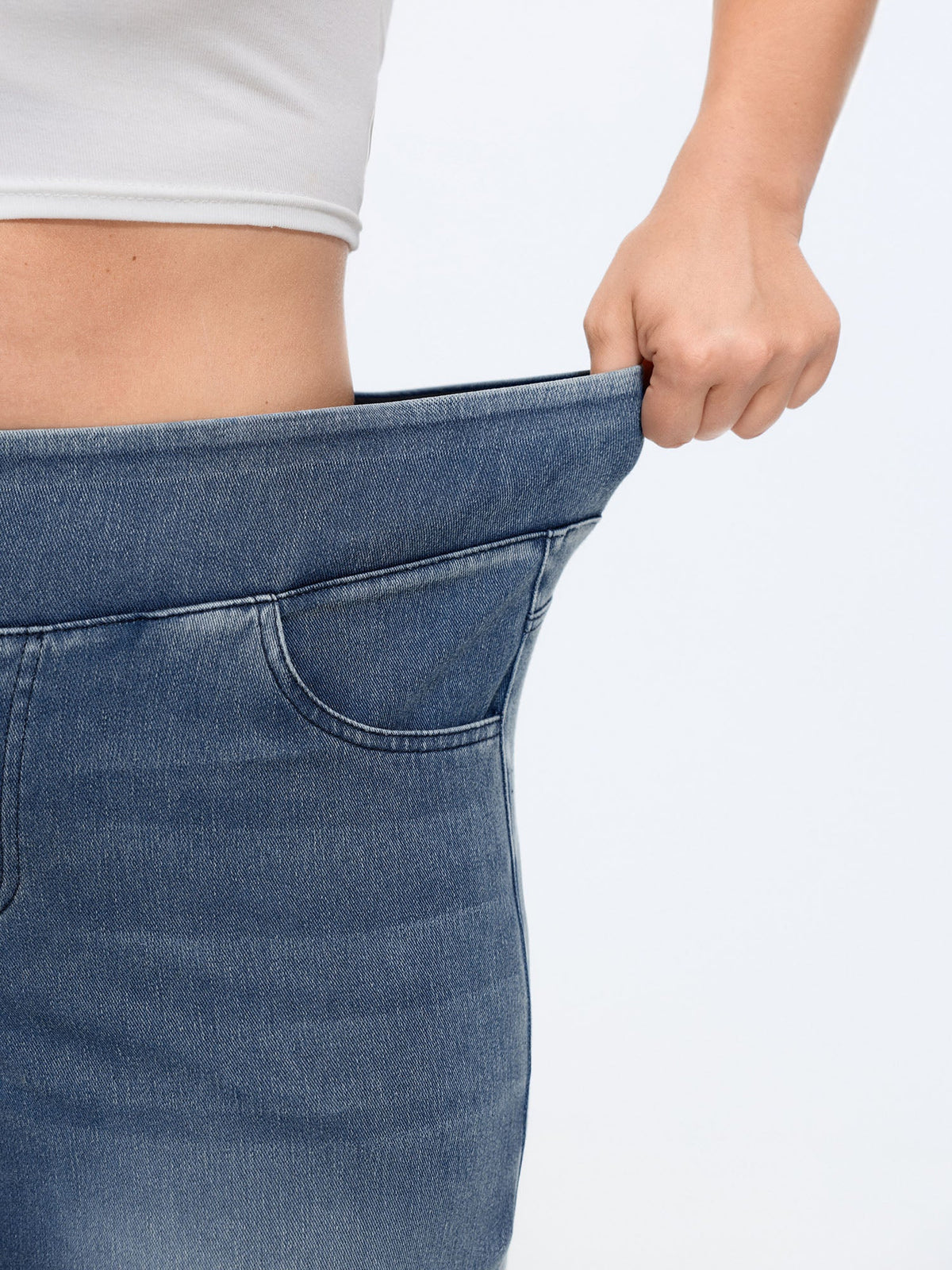🔥 Black Friday SALE-Stretchy Pull-On Wide-Leg Knit Jeans
