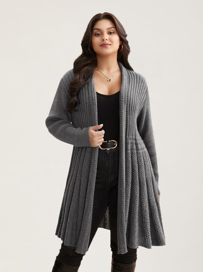 🔥 MAJOR SALE-Women's Textured Long Cardigan – Relaxed Kimono-Style Open Front Sweater