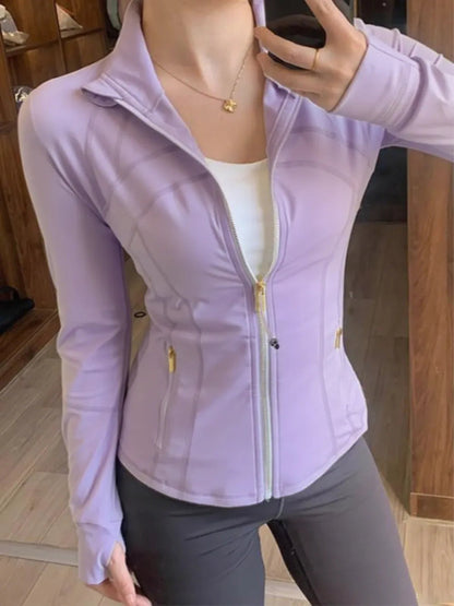 Yoga suit gold zipper version women's yoga jacket