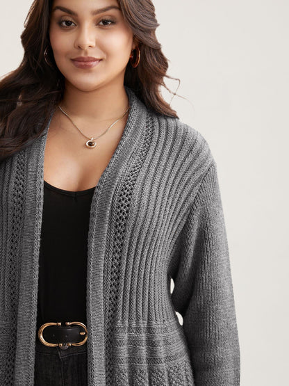 🔥 MAJOR SALE-Women's Textured Long Cardigan – Relaxed Kimono-Style Open Front Sweater