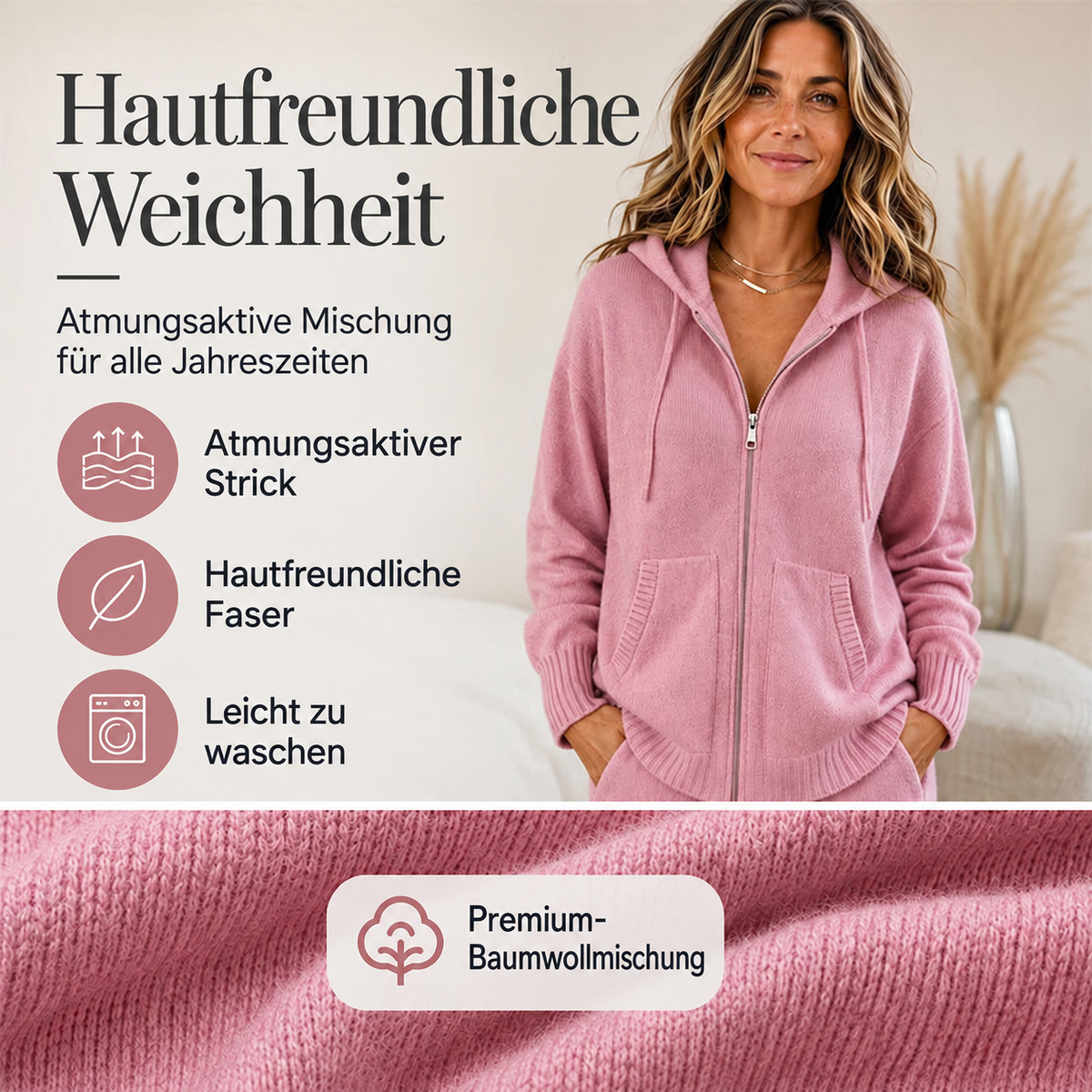 🌸 Women's Long-Sleeve Knit Cardigan with Relaxed Fit & Hood