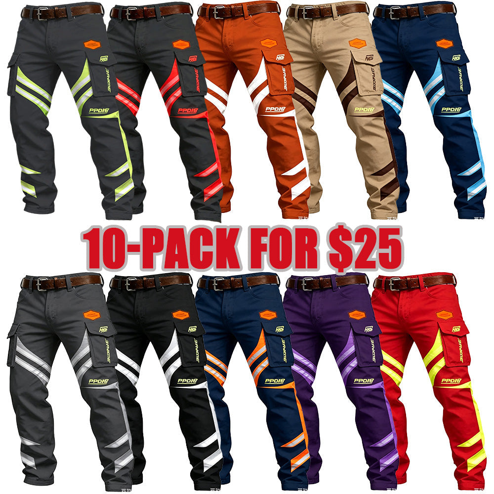 Men's Casual Fall & Winter Button Long Pants with Pockets, Slim Fit Ankle-Length Workwear