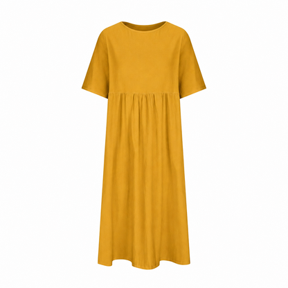 WOMEN'S CASUAL SUMMER PLEATED LINEN MAXI DRESS