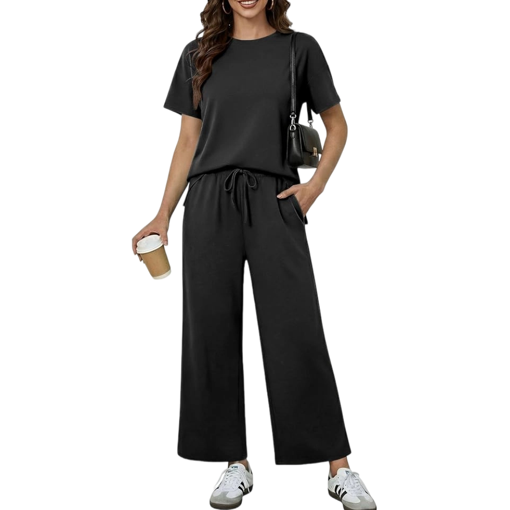 2 Piece Sets for Women - Soft Short Sleeve Matching Lounge Set