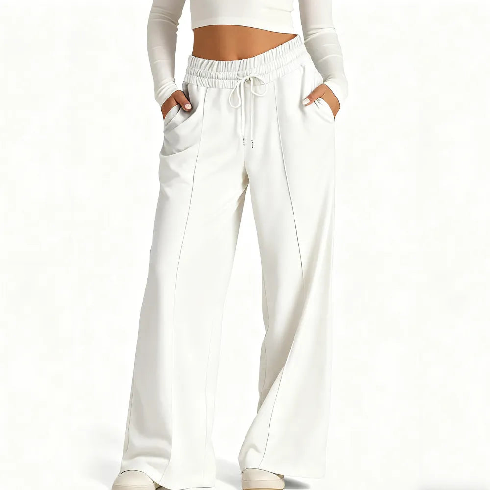 Women's Wide Leg Sweatpants Casual Loose Solid Color Pants