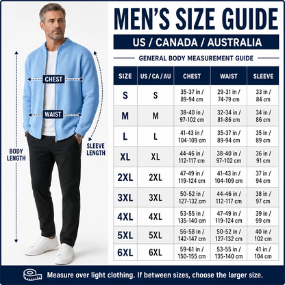 Men's Ribbed Full-Zip Stand-Collar Cardigan