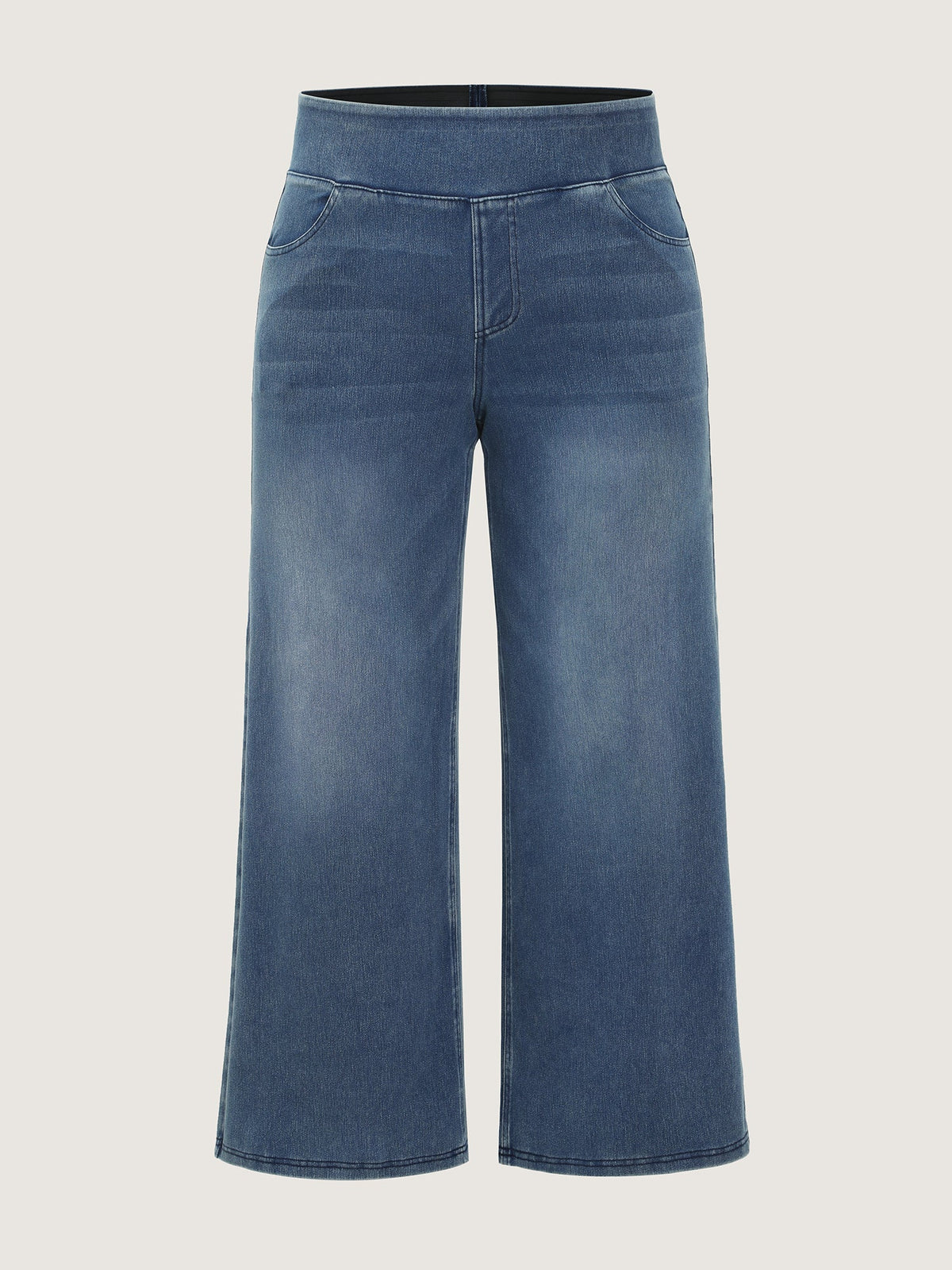 🔥 Black Friday SALE-Stretchy Pull-On Wide-Leg Knit Jeans