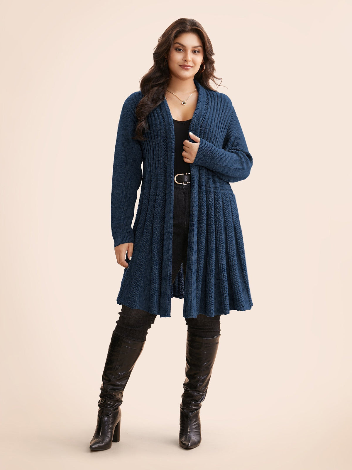 🔥 MAJOR SALE-Women's Textured Long Cardigan – Relaxed Kimono-Style Open Front Sweater