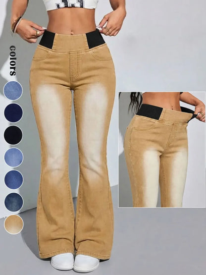 Y2K 2026 Women's Back Shirred Jeans