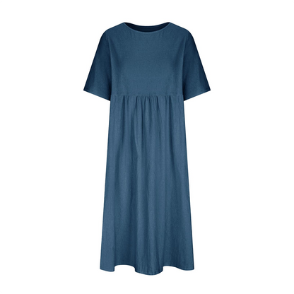 WOMEN'S CASUAL SUMMER PLEATED LINEN MAXI DRESS