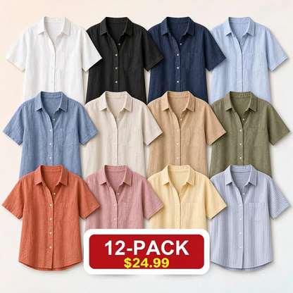 ⏰Clearance Sale⚡Women's Lightweight & Breathable Linen Shirt (Short-Sleeve / Long-Sleeve)