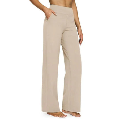 "💘Women's High-Waist Wide Leg Pants – Business Casual Yoga Dress Pants with Pockets"
