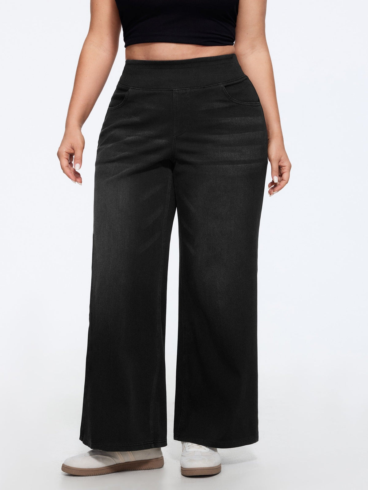 🔥 Black Friday SALE-Stretchy Pull-On Wide-Leg Knit Jeans