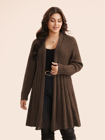 🔥 MAJOR SALE-Women's Textured Long Cardigan – Relaxed Kimono-Style Open Front Sweater