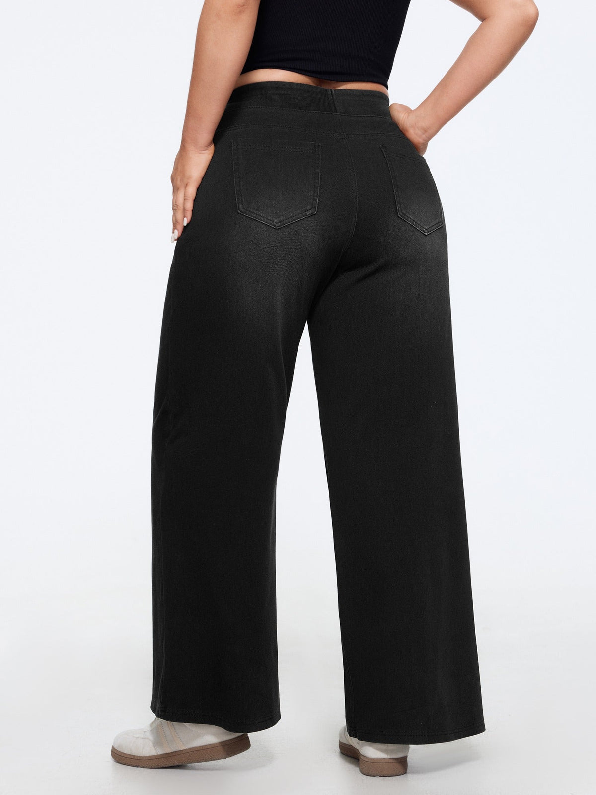 🔥 Black Friday SALE-Stretchy Pull-On Wide-Leg Knit Jeans