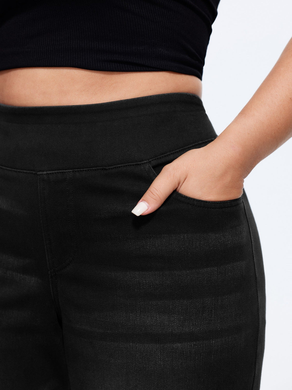 🔥 Black Friday SALE-Stretchy Pull-On Wide-Leg Knit Jeans