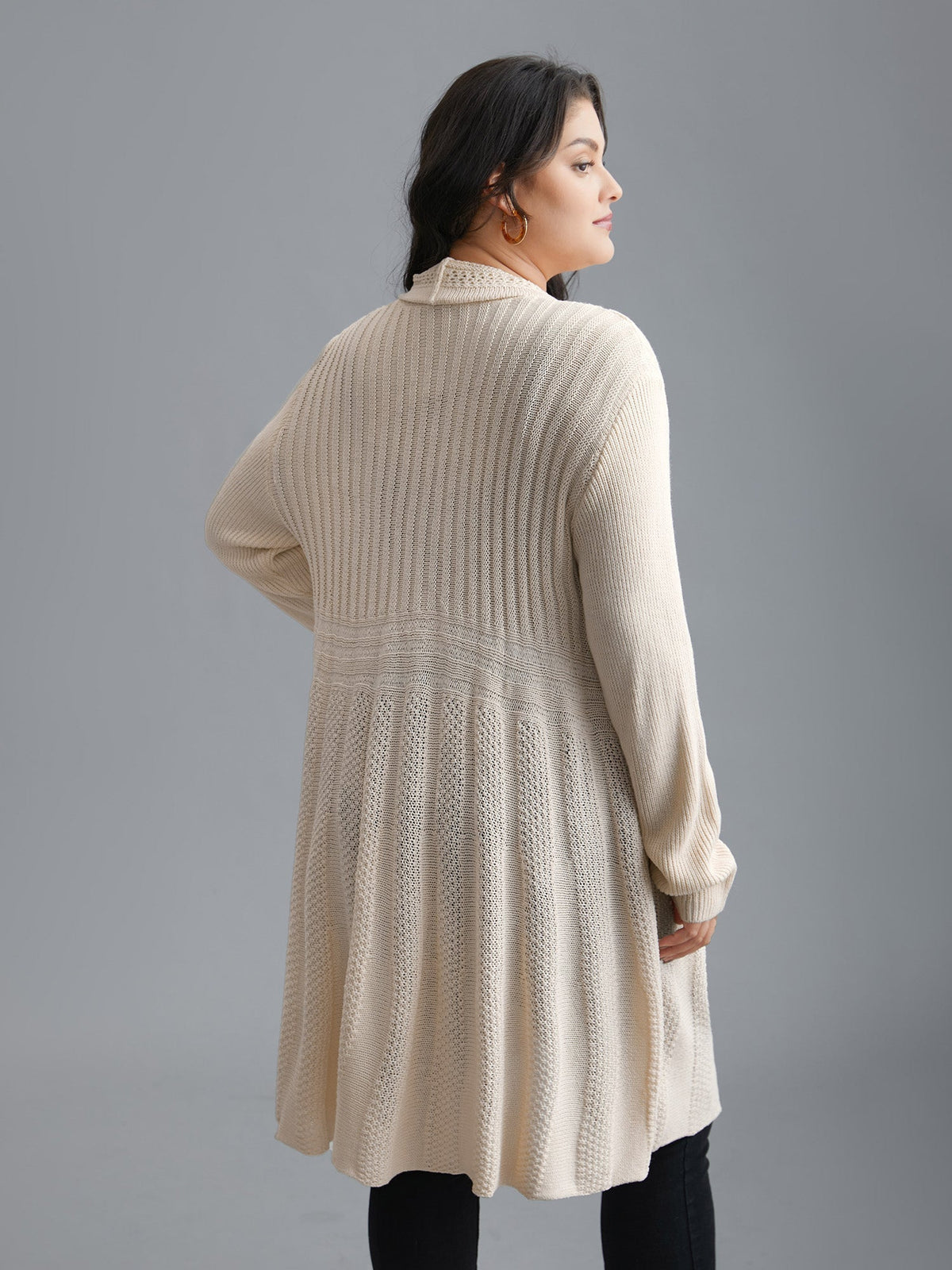 🔥 MAJOR SALE-Women's Textured Long Cardigan – Relaxed Kimono-Style Open Front Sweater