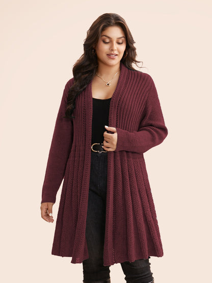 🔥 MAJOR SALE-Women's Textured Long Cardigan – Relaxed Kimono-Style Open Front Sweater