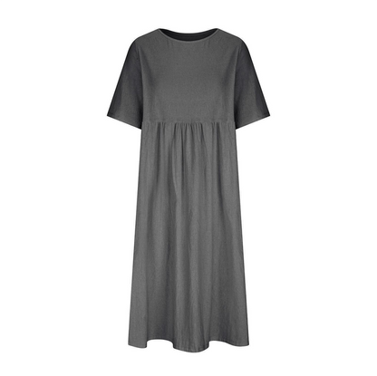 WOMEN'S CASUAL SUMMER PLEATED LINEN MAXI DRESS