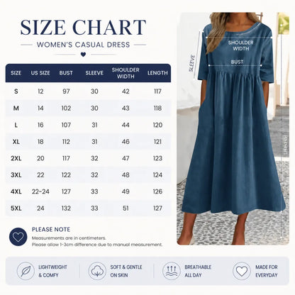 WOMEN'S CASUAL SUMMER PLEATED LINEN MAXI DRESS