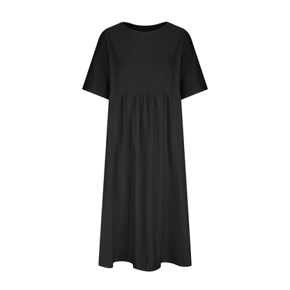 WOMEN'S CASUAL SUMMER PLEATED LINEN MAXI DRESS