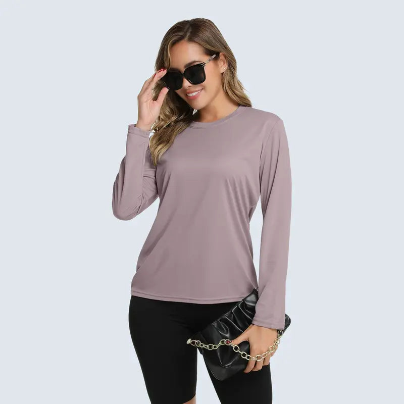 Women’s Long Sleeve Workout Top – Breathable & Quick-Dry Sports Shirt