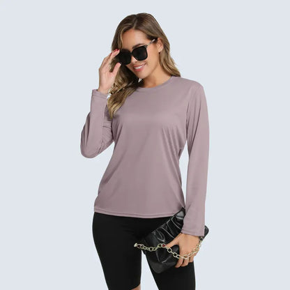 Women’s Long Sleeve Workout Top – Breathable & Quick-Dry Sports Shirt