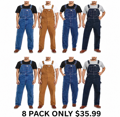 💝💝Last Day Promotion🔥Men's Denim Bib Overalls,  Workwear with Adjustable Straps and Convenient Tool Pockets