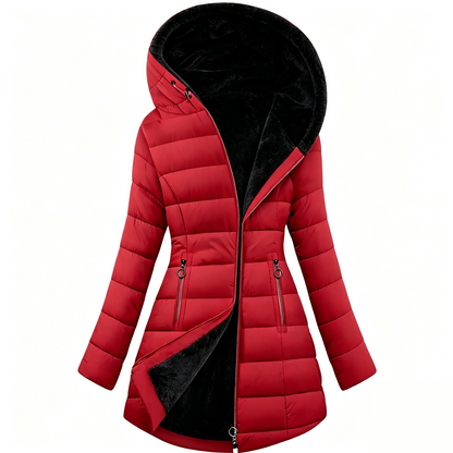Women's Long Sleeve Furry Puffer Down Jacket
