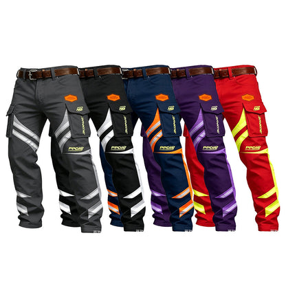 Men's Casual Fall & Winter Button Long Pants with Pockets, Slim Fit Ankle-Length Workwear
