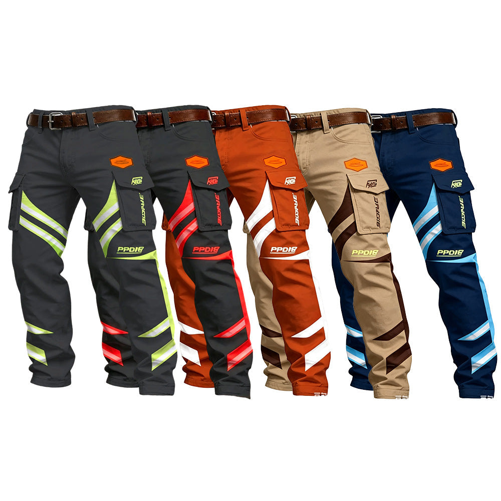 Men's Casual Fall & Winter Button Long Pants with Pockets, Slim Fit Ankle-Length Workwear