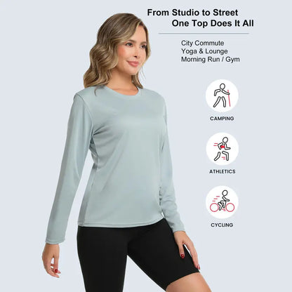 Women’s Long Sleeve Workout Top – Breathable & Quick-Dry Sports Shirt
