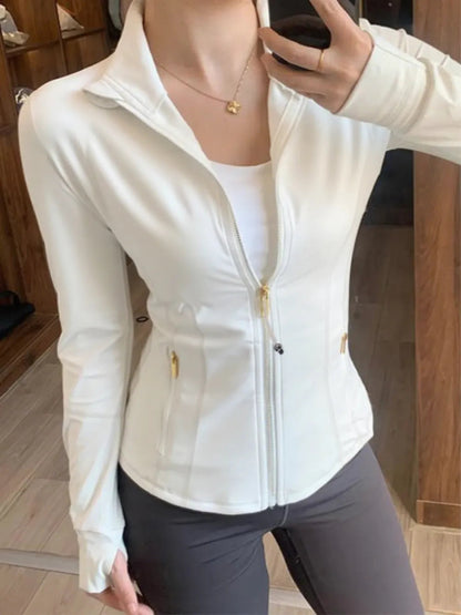 Yoga suit gold zipper version women's yoga jacket