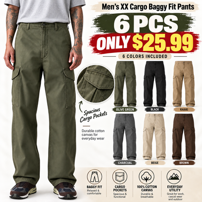 🔥 BESTSELLER | 6PCS $25.99 | Men's XX Cargo Baggy Fit Pants