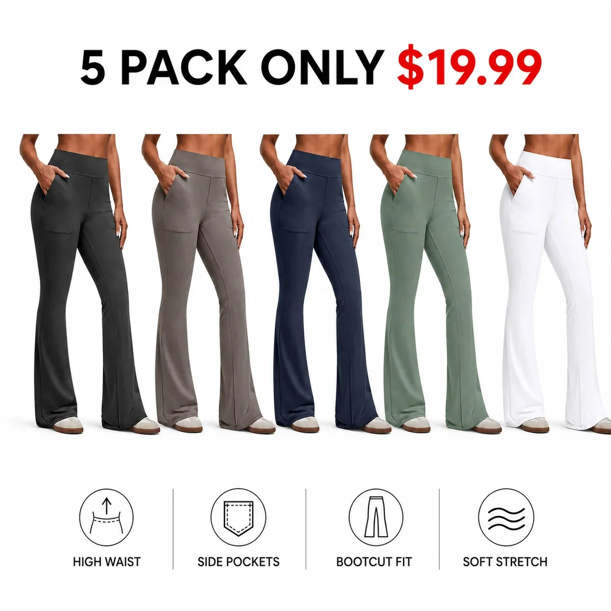 Women's High-Waisted Bootcut Flare Leggings