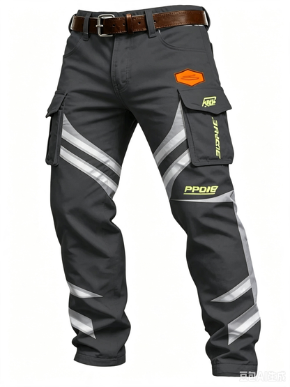 Men's Casual Fall & Winter Button Long Pants with Pockets, Slim Fit Ankle-Length Workwear