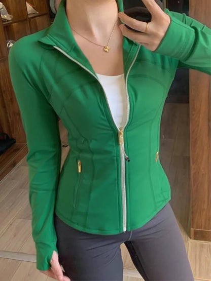 Yoga suit gold zipper version women's yoga jacket
