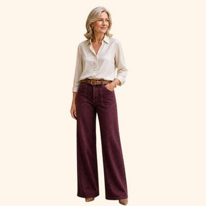 ⏰Clearance Sale⚡Women's Wide-Leg Jeans with Patch Pockets & Relaxed Fit