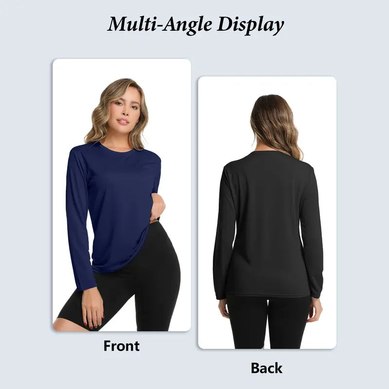Women’s Long Sleeve Workout Top – Breathable & Quick-Dry Sports Shirt