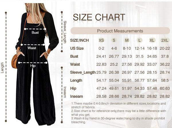 Women's Casual Loose Overalls Jumpsuits One Piece Long Sleeve Wide Leg Long Pant Rompers With Pockets