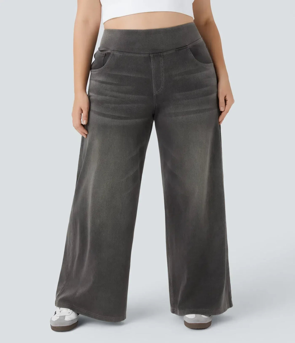 🔥 Black Friday SALE-Stretchy Pull-On Wide-Leg Knit Jeans