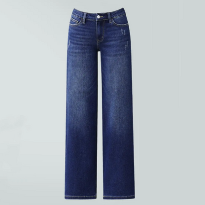 "Rise Baggy Stretchy Wide Leg Jeans"
