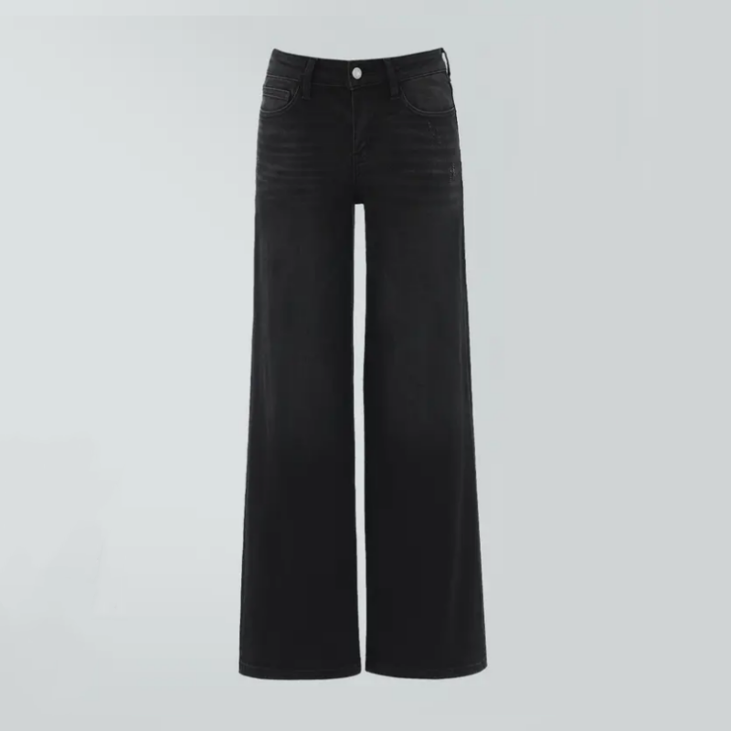 "Rise Baggy Stretchy Wide Leg Jeans"