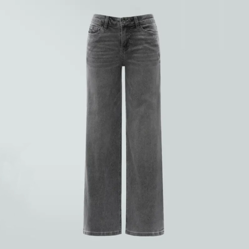 "Rise Baggy Stretchy Wide Leg Jeans"