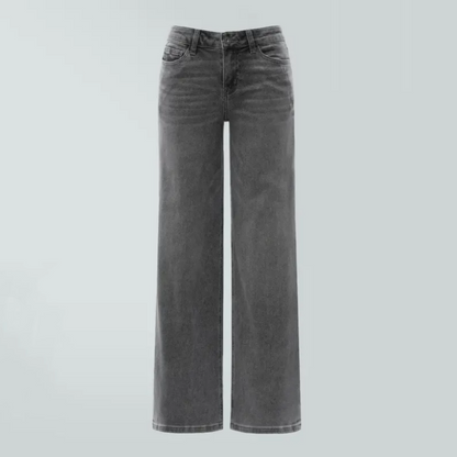 "Rise Baggy Stretchy Wide Leg Jeans"