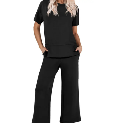 2 Piece Sets for Women - Soft Short Sleeve Matching Lounge Set