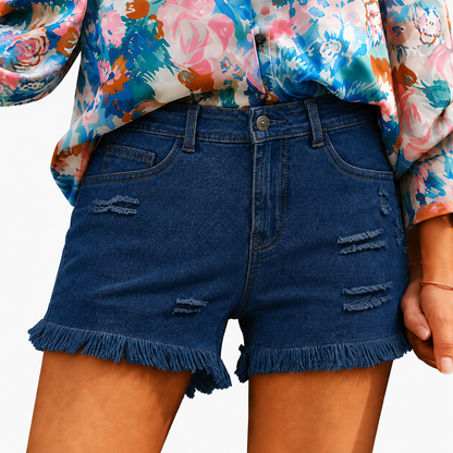 Women's Casual Mid Rise Denim Shorts